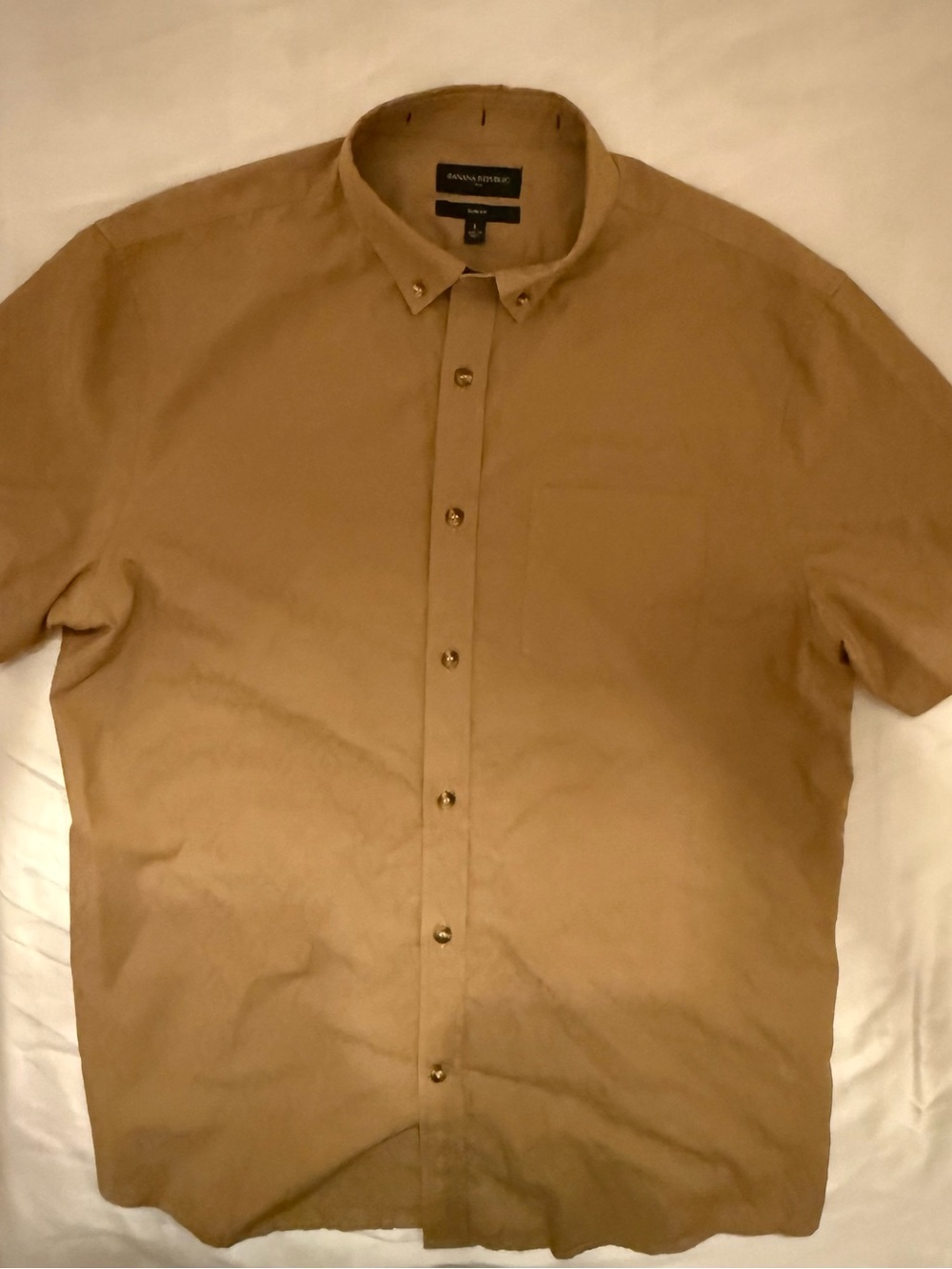 Banana Republic Men’s Short-Sleeve Button-Down Shirt — Tan